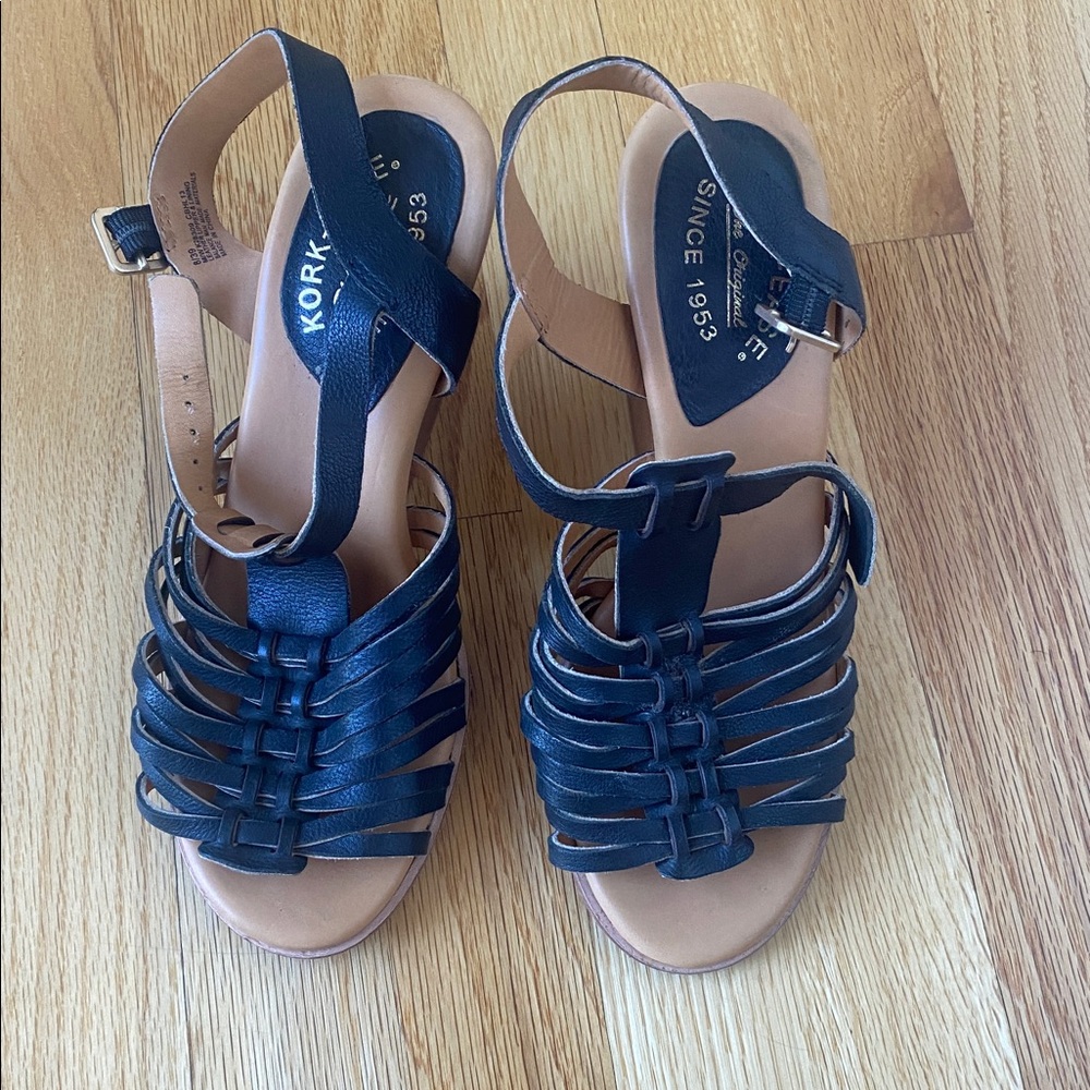 Kork-Ease Black Strappy Sandals